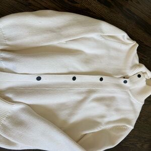 Dkny Cream Button-Front Turtleneck Sweater